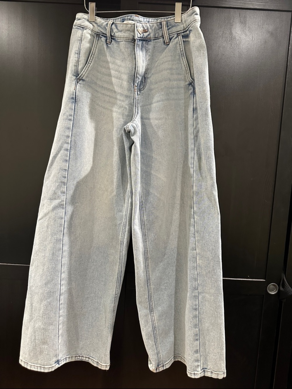 Celebrity Pink Faded Light Blue Wide-Leg Jeans